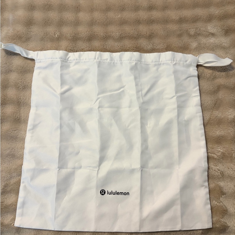 Lululemon White Drawstring Dust Bag